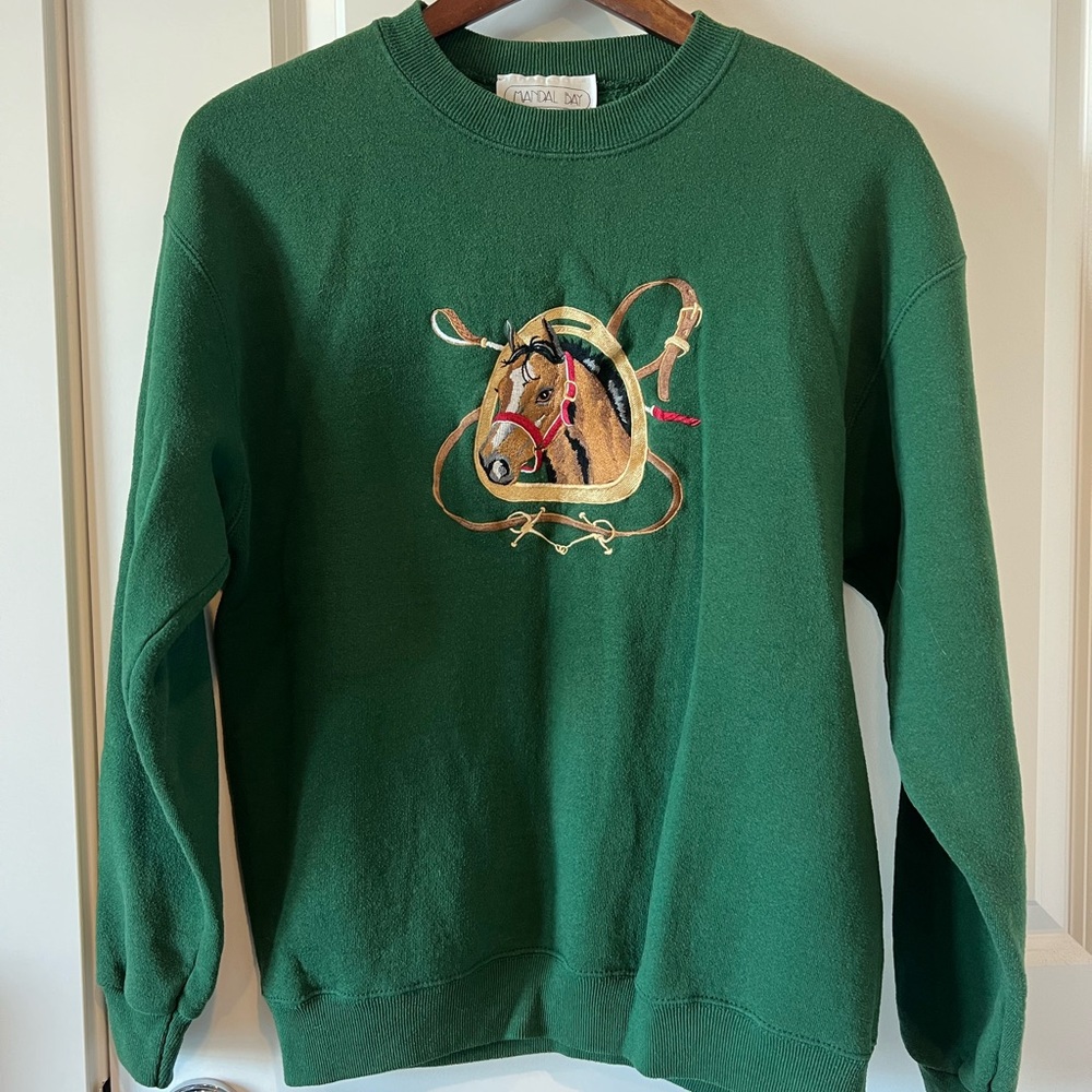Vintage Embroidered Horse Crewneck Sweatshirt